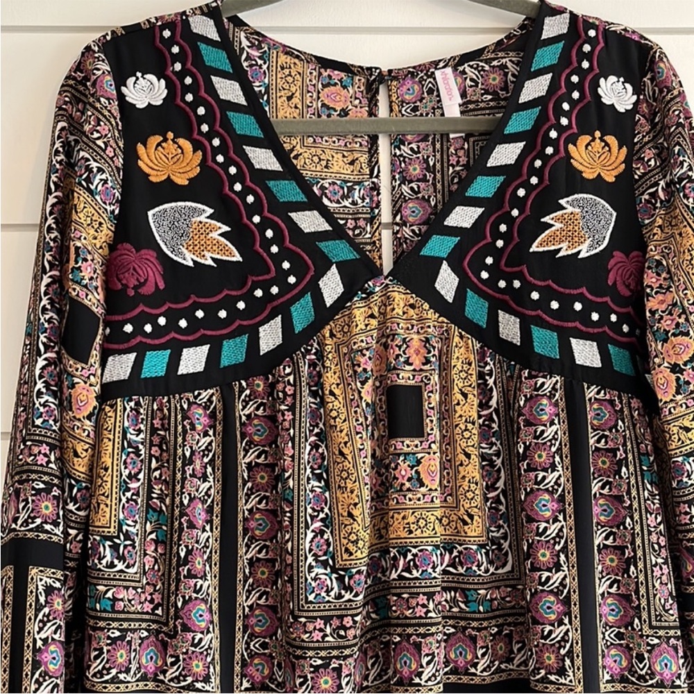 Xhilaration Boho Embroidered Dress NEW - Picture 2 of 6